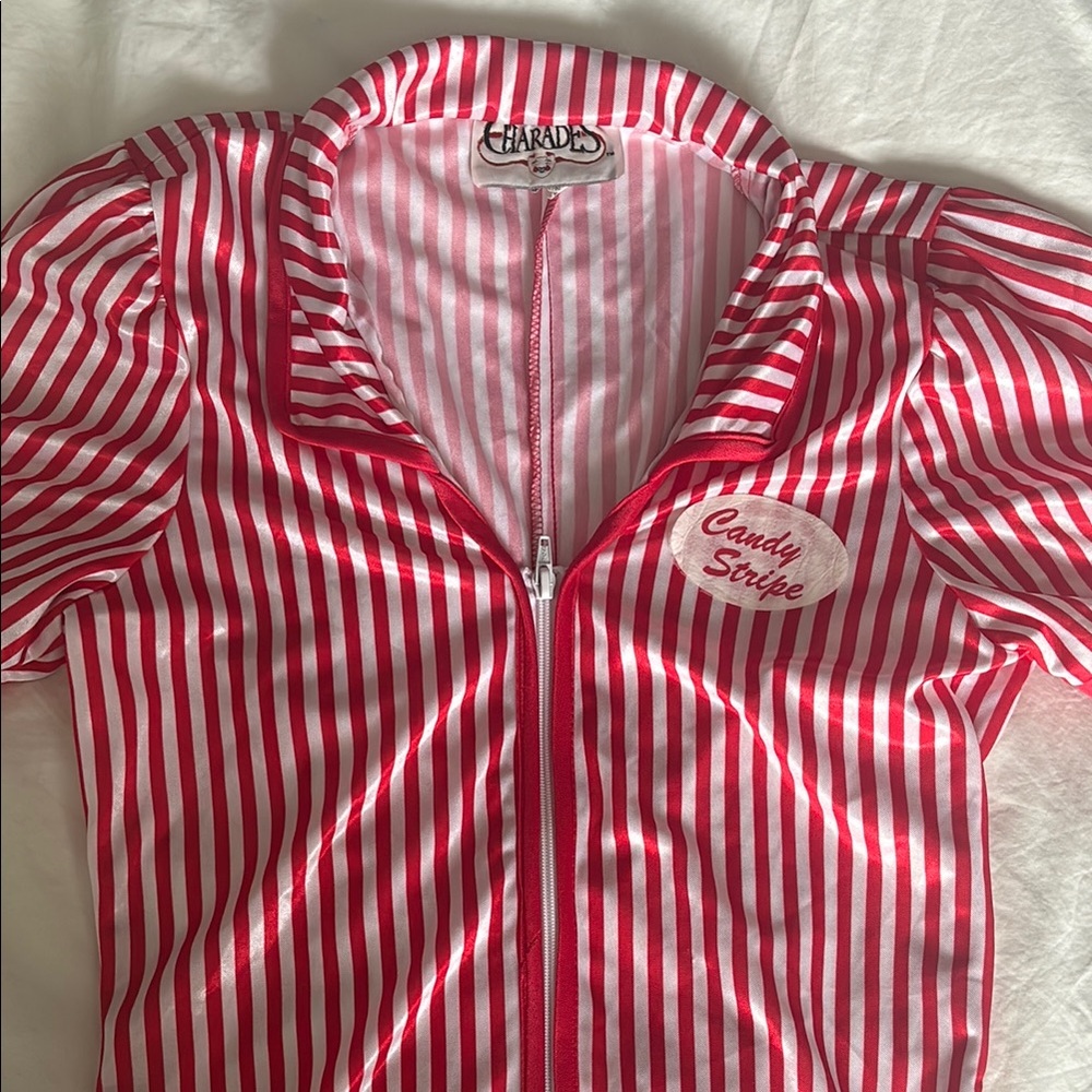 Candy Stripe Red & White Zip-Front Women's Dress